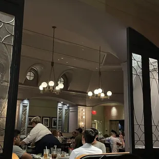 a view of the dining area