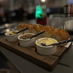 House bread with their 3 spreads. Not complementary