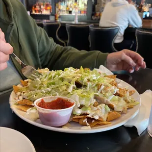 a plate of nachos