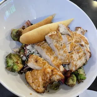 Brussel sprout salad with chicken