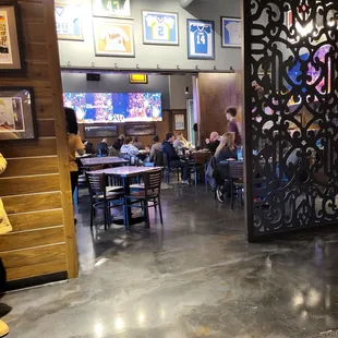 Dinner at left of reception area