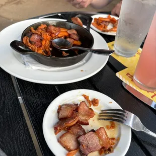 Burnt bacon ends appetizer