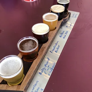 a flight of beers