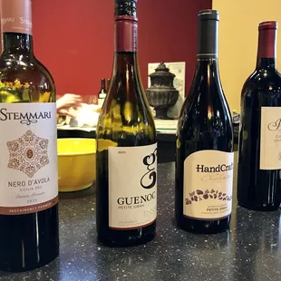 a variety of wines