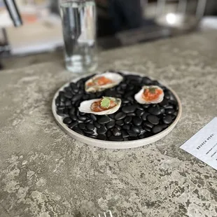 Chilled Oysters on the half with the same Bloody Mary mix