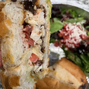 Chicken Tortita and side salad.