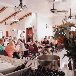 The dining area.