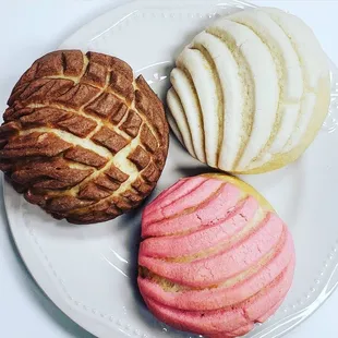 a plate of pastries