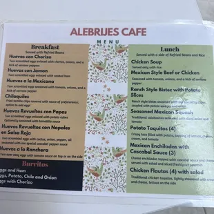 menu