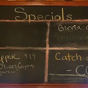 Specials of the day