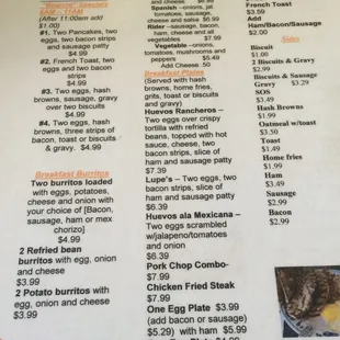 Breakfast Menu