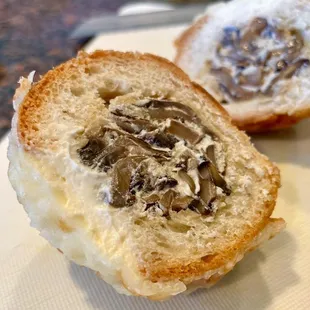 the inside of a roll