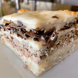 a piece of cake on a plate