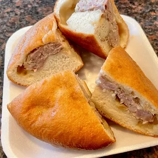 a sandwich cut in half