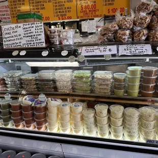 Fresh ceviche, guac, chicken &amp; tuna salad, potato salad, salsas etc