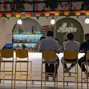 Bar seating but there's many other seats available in the food hall too