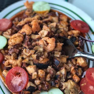 a plate of food on a table