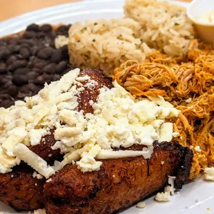 Pabellon Plate (Shredded Chicken, Black Beans, Rice, Plantain, White Cheese and Nata)