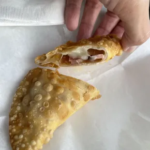 A special gift from the owners... empanada with ham, pineapple and cheese. Omg delicious!!!