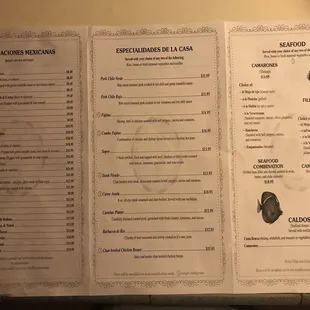 the menu