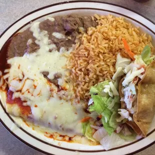 Taco &amp; cheese enchilada plate