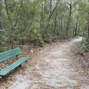 Benches along the trail to rest, enjoy nature or use for exercise