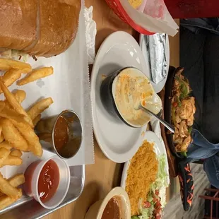 Deluxe torta and trio fajitas