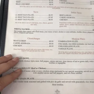 menu