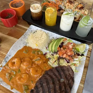 Alejandro's special with a cocktail flight