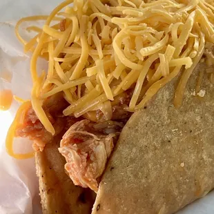 Hard shell chicken taco- no lettuce= 100%