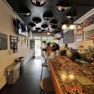 Inside sit down dining area