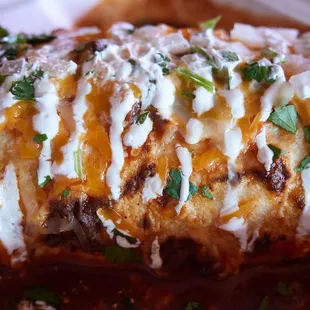 Carne asada macho burrito ordered wet