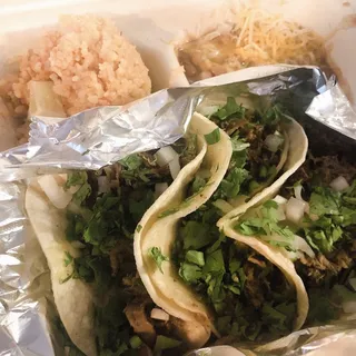 3 Carnitas Taco Combo Plate