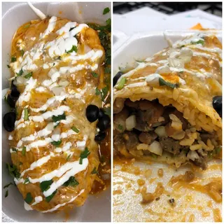 Carne Asada Wet Burrito Combo Plate