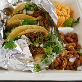 #1. All Beef Taco Combo Plate
