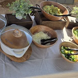 Fresh ingredients. Condiment bar