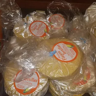 tortillas wrapped in plastic wrap