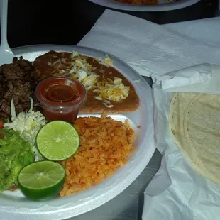 Carne asada  plate.
