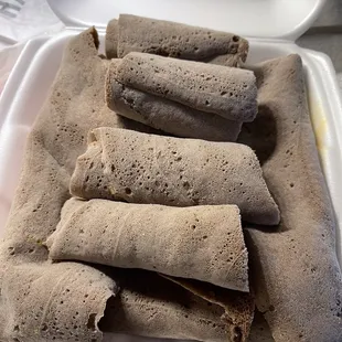 Gluten-free injera (and they don't charge extra for it!)