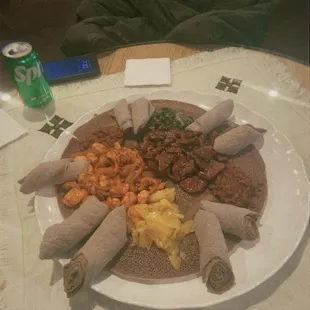 Injera, Doro Tibs, Awaze Tibs, Quosta, Yatakilt Alitcha, Yemiser Wot