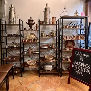A selection of metal coffee and tea pots and serveware.
