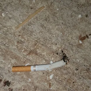 The other cigarette butt on the floor. None of us smoke.
