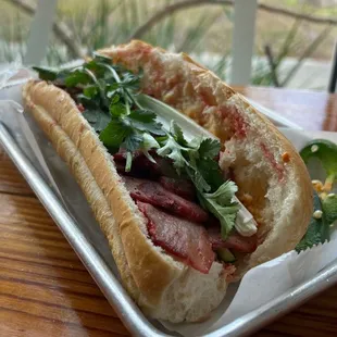 a sub sandwich on a plate