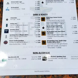 Draft Beer Menu