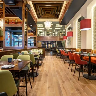 interior, sushi and sashimi