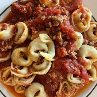 Tortellini with meat sauce