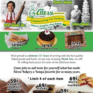 Alessi's 111th Anniversary special September 23 &amp; 24!