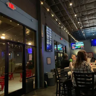 Part of the bar, football on tv on Thursday night