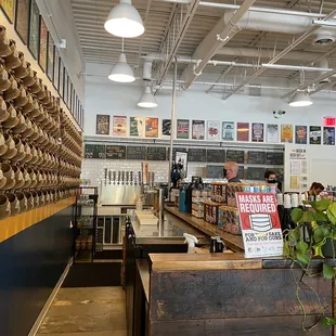 Counter in tasting room.  Mug club to the left.