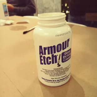 a bottle of armour etch e